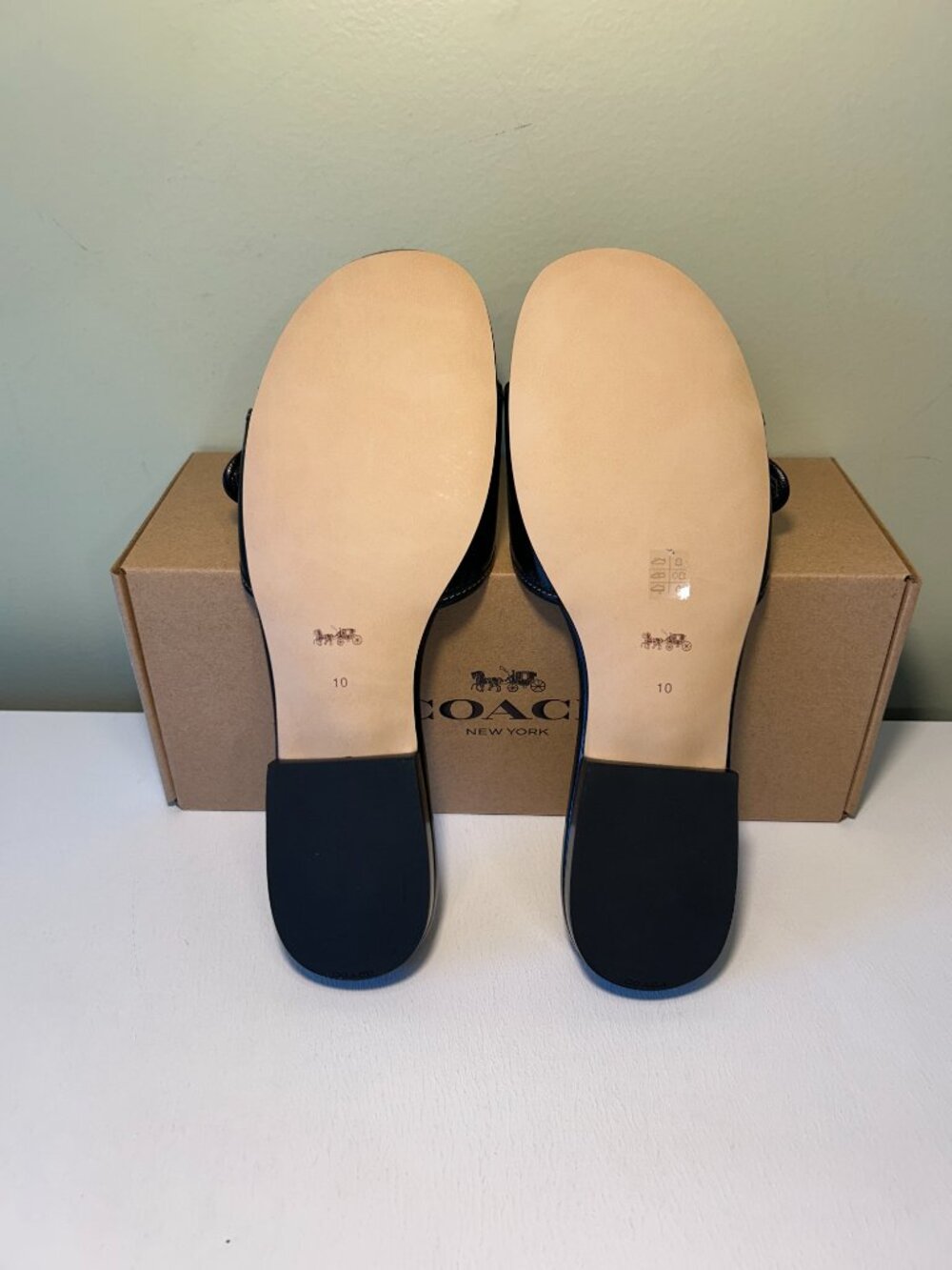 Coach Women's Margot Leather Flat Sandal - Picture 11 of 16